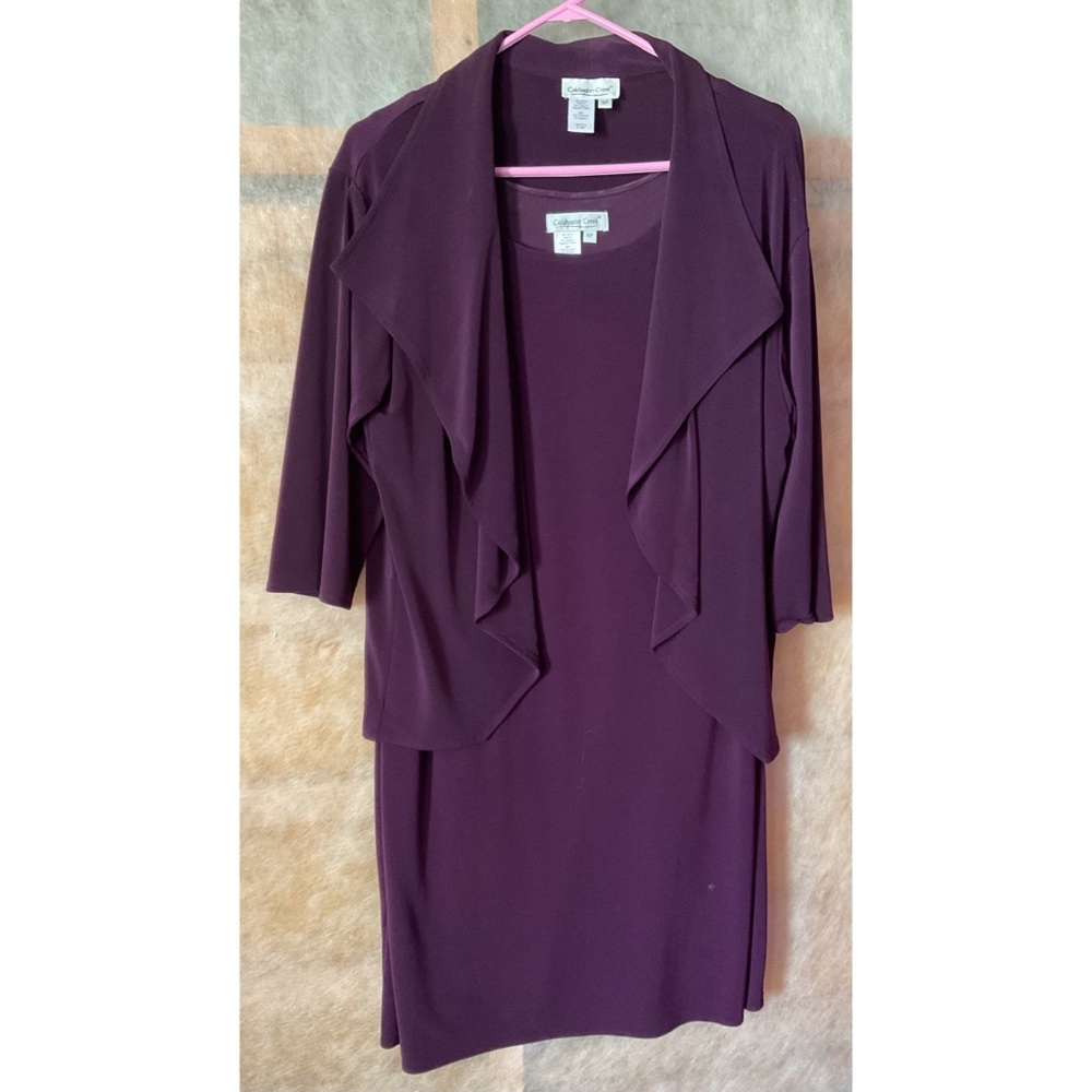 Coldwater Creek knee length dress with waterfall jacket